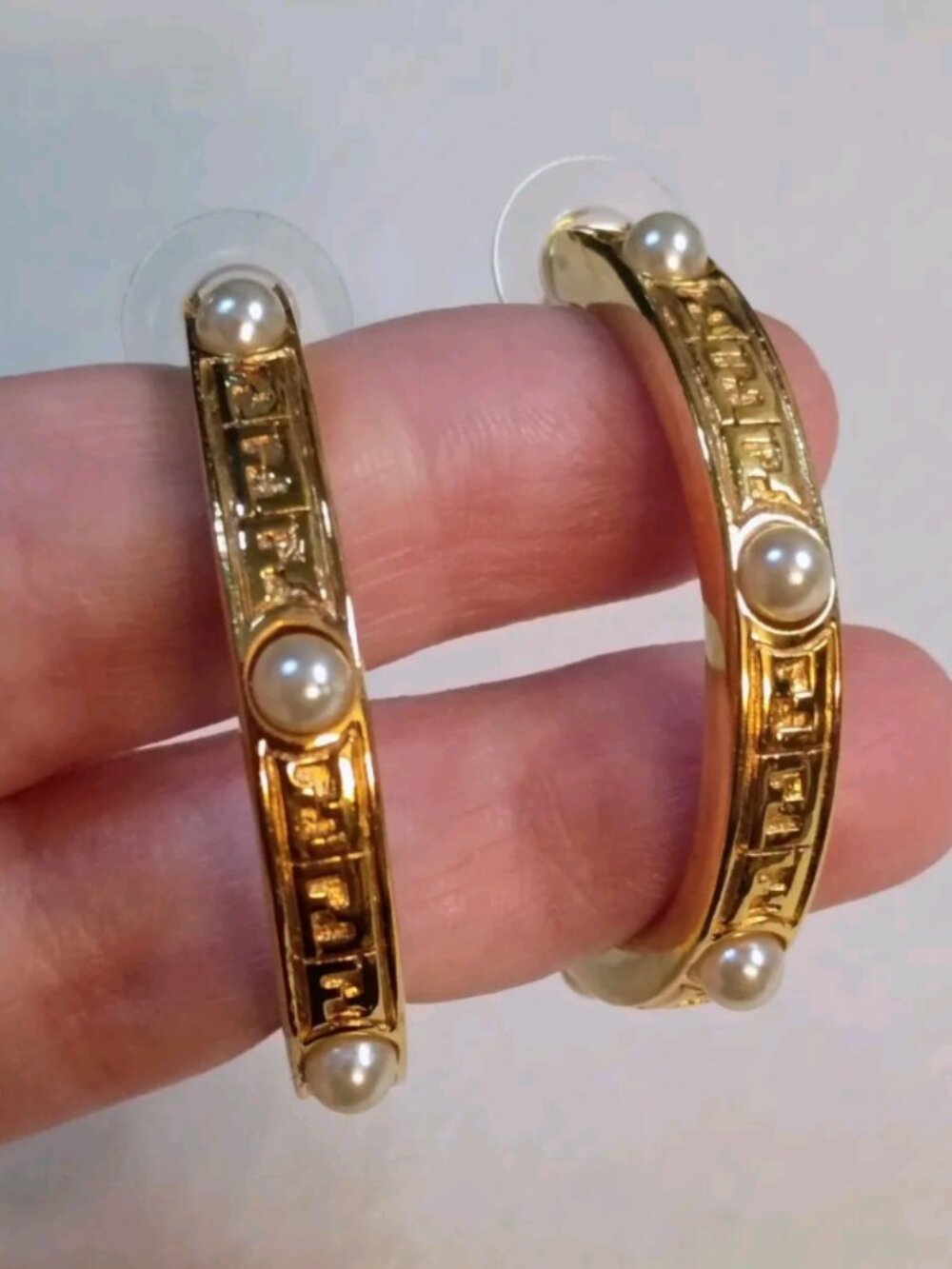 FENDI FF Logo Pierced FF Logo Hoops